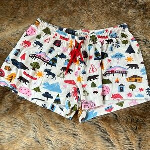 XS Little Blue House Camping Sleep Shorts